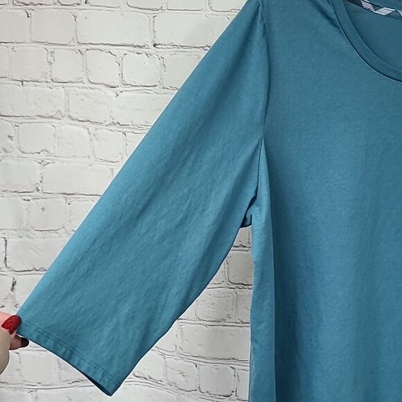 Cacique Sleep & Lounge Comfy Cotton Tee Lane Bryant 14/16 Green Pajama Top Large - Picture 6 of 7